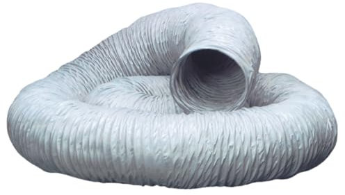 EVOGES PVC Flexible Hose Ducting 100mm 4 Inch Spigot Diameter for Bathroom Extractor Fans, Kitchen Cooker Hoods, Air Conditioner, HVAC, Workshop Fumes, Dust, 3 metre Length