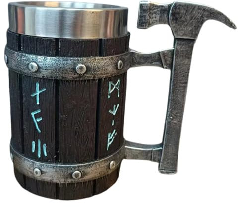 Hoement jarra de cerveza de mano taza de medieval tazas de antiguas cerveza lata vasos cerveza jarro de cerveza vaso para beber cerveza vaso de cerveza de acero inoxidable Madera
