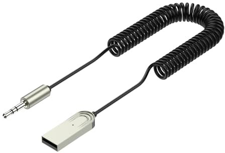 Bluetooth Jack 5.0 pour Voiture, Aux Bluetooth Voiture Recepteur Adaptateur Récepteur Bluetooth Jack 3.5mm, Compatible avec Autoradio, Haut Parleur Amplificateur, Musique sans Fil Appel Mains Libres