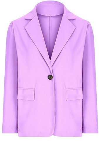 aaSccex blazer, giacca corta da donna, per feste, da lavoro, per attività sportive, blazer, per feste, blazer e blazer, Lilla, s