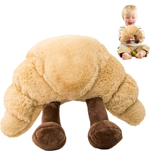 Croissant Plüschtier, 23cm Lebensmittel Plüsch-Kissen, Kuscheltier, Toast Sofakissen, für Jungen und Mädchen Geburtstagsgeschenke, Puppe Party Dekorationen, Fans Spielzeug