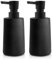 Mamiddle Moderne Seifenspender Set Glas Spülmittelspender Schwarz 250ml Seifenspender Bad für Badezimmer, Arbeitsplatte, Küche, Soap Dispenser mit Pumpspender (Schwarz 2 Stück)