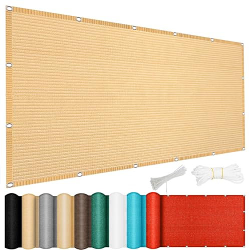 Sonnensegel Wasserdicht inkl Befestigungsseile 240 x 320 cm, Sonnenschutz Windschutz UV Schutz Atmungsaktiv, Sonnensegel Viereckig Segeltuch, für Garten, Outdoor, Balkon, Beige