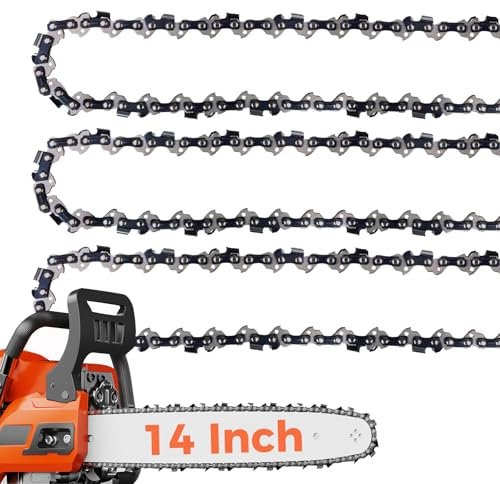 14 Inch Chainsaw Chain 3/8 LP Pitch, .050 Gauge, 52 Drive Links, Low kickback, Lubrication System Chainsaw Blade fits Craftsman, Echo, Homelite, Poulan, Ryobi, Wrox, etc, KP-S52 (3 Pack) (91YNP-6)