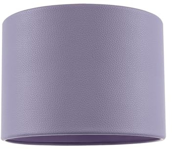 Classic Soft Lilac Faux Leather Lamp Shade with Inner Cotton Fabric Lining | 25cm x 18cm | for Table or Ceiling Pendant by Happy Homewares