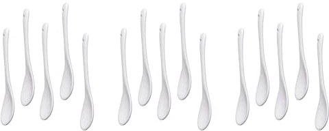 Uikdjgu 15PCS Cucchiai per Uova nel Porcellana Bianca Cucchiai nel Ceramica Cucchiaio