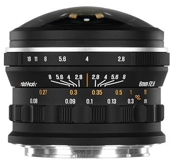 AstrHori 6mm F2.8 FE Vollformat Zirkulares Fischeye Objektiv, 220° Ultraweitwinkel, Große Blende Manueller Fokus Circular Fisheye Lens Kompatibel mit Sony E-Mount-Kameras
