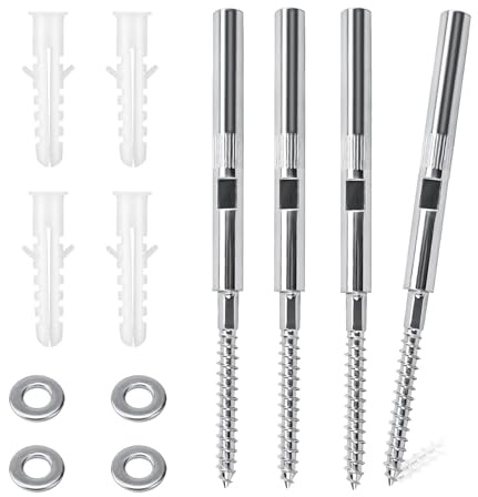 Lot de 4 Supports d'étagère Flottants Invisibles Ø 8 x 100 mm, Fixation Etagere Invisible, Support d'étagère Invisible, Avec Rondelles et Chevilles, Pour Salon, Cuisine, Chambre à Coucher (100MM)