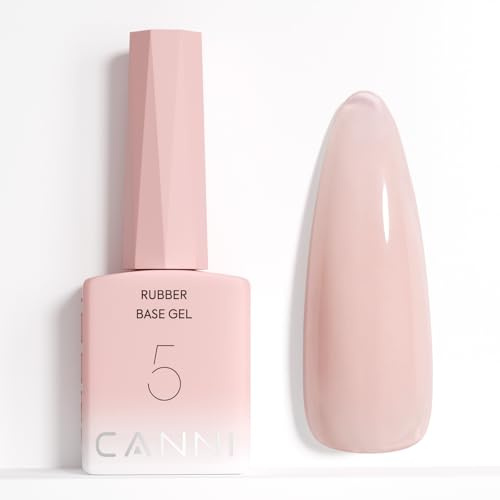 CANNI Rubber Base Gel 9ml | transparent Nude Langanhaltend Soak Off Gel Nail Polish Aufbaugel für Gelnägel Nagel Maniküre Nageldesign Nail Art