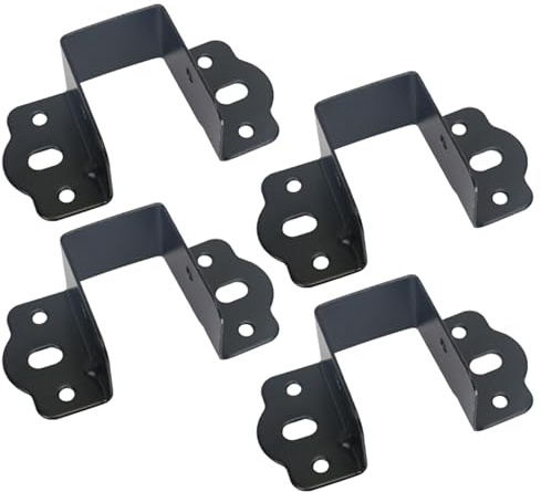 Bettrahmenhalterungen – Werkzeug-Set mit 4 x Bettschienen-Halterungen, Laptop-Halterungen, robuste und raffinierte Montagehalterung | Set aus kaltgewalztem Stahl zur Befestigung des L-Kopfes