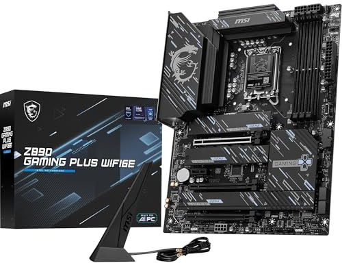 MSI Z890 Gaming Plus WIFI6E-Mainboard, ATX – unterstützt Intel Core Ultra-Prozessoren (Series 2), LGA 1851 – DDR5-Memory Boost (bis zu 9200+ MT/s OC), 1 x PCIe 5.0 x16, 1 x M.2 Gen5