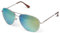 styleBREAKER Unisex Pilotenbrille Sonnenbrille Polycarbonat Gläser, Metall Vollrand Gestell mit Federscharnier 09020037, Farbe:Gestell Silber/Glas Blau-Grün