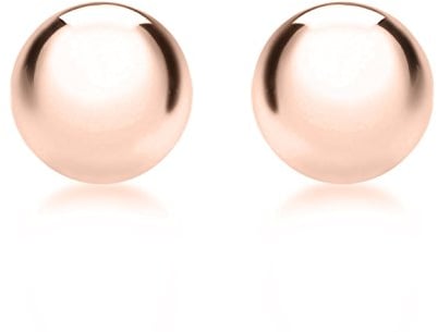 CARISSIMA Women's 18 ct Rose Gold 6 mm Ball Stud Earrings
