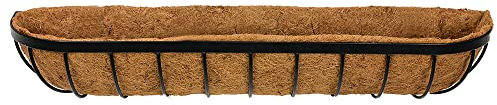Smart Garden 90cm 36 Inch Saxon Metal Wall Trough Basket Black Planter Liner