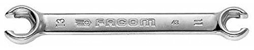 FACOM Open Ring Spanner with Stop Edge, 6 Edges, Length 124 mm, SW 8 x 10, 1 Piece, 43.8 x 10
