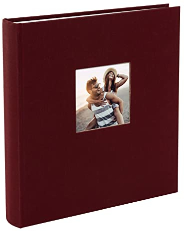 goldbuch 27 892 Bella Vista Fotoalbum mit Bildausschnitt Bordeaux, Erinnerungsalbum im Format 30 x 31 cm, Foto Album 60 weiße Seiten mit Perganim-Trennblättern, Fotobuch mit Leineneinband, Weinrot