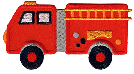 PatchMommy Feuerwehr Auto Patch Aufnäher Applikation zum Aufbügeln Bügelbild - für Kleidung Jeans Jacken Kinder Baby