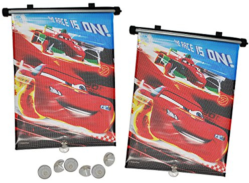 alles-meine.de GmbH 2 TLG. Set Sonnenschutz Rollo - Cars - für Fenster und Auto Seitenscheibe - Sonnenblende - Jungen Kinder Baby - Sonnenrollo - Mc Queen Francesco - Rollos/Fe..