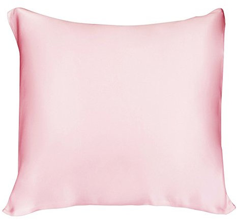 Taie d'oreiller en soie naturelle LULUSILK 100 pure soie de mûrier taie d'oreiller pour cheveux et peau anti-rides Fermeture à Glissière 1 pièce 16 Momme, Soie, rose, Square-65x65cm