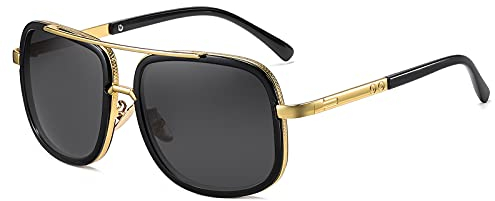 SHEEN KELLY Retro Sonnenbrillen Marken Metall Rahmen Pilot Platz Spiegel Sonnenbrillen herren damen Gold