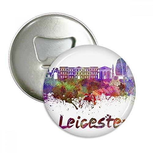 Leicester Britain City Watercolor Round Bottle Opener Refrigerator Magnet Pins Badge Button Gift 3pcs
