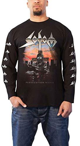 Sodom T Shirt Persecution Mania Band Logo Nue offiziell Herren Schwarz Long XL
