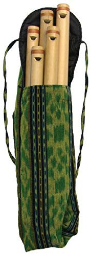 Rhythmusflöten Set L Flöten aus Bambus 4 Tonlagen Gis, A,B, C inkl. Tasche Klangerlebnis bei Rhythmus betonter Musik