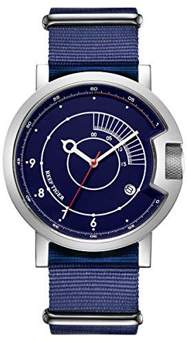 REEF TIGER Herren Blau analog Automatik mit Nylon Armband RGA9035 (RGA9035-YLL)
