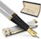 Wordsworth & Black Füllfederhalter-set, Mittelgroße Schreibfeder, Enthält 6 Tintenpatronen Und Tintennachfüll-konverter, Geschenketui, Tagebucheintrag, Kalligrafie, Gleichmäßige [Weißgold]