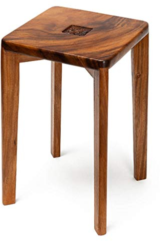 Barhocker, Nussbaum Massivholz Kleiner quadratischer Hocker Klassisches Restaurant Teehaus Hohe Hocker Innendekoration Stuhl Sitzhöhe 48cm