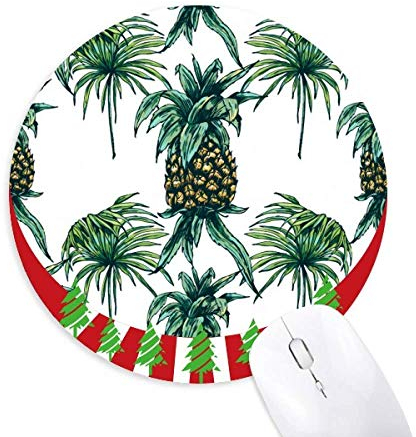 Ananas Pflanzenfrucht Essen Green Round Rubber Maus Pad Weihnachtsdekoration