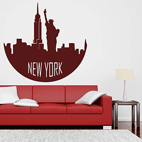 Adesivo Murale New York Usa Skyline Della Città Adesivo Murale Soggiorno Camera Da Letto Decorazioni Per La Casa Vinile Adesivo Impermeabile Decalcomanie 44 * 42 Cm