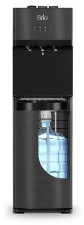 Brio Self Cleaning Bottom Loading Water Cooler Water Dispenser – Black Stainless Steel - 3 Temperature Settings - Hot, Room & Cold Water - UL/Energy Star Approved