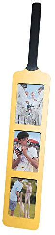 Cricketschläger-Bilderrahmen für drei 15,2 x 10,2 cm Fotos, Wandmontage oder freistehend