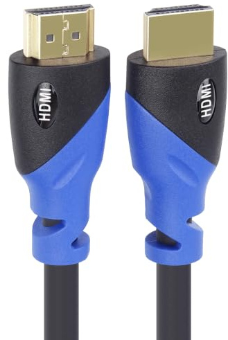 PremiumCord Cavo HDMI 2.0b 4K HDMI 4K @ 60Hz 2160p , 3D, ARC, HDCP, spina dorata, connettore in PVC nero blu, lunghezza 1 m