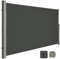 LARMNEE Tenda Laterale 190 x 400 cm (A x L), Tenda Avvolgibile per Balcone e Terrazzo, Protezione Privacy, Frangivista, Parasole, Separatore, Grigio Fumo EBK194BP02
