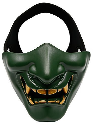 NC Airsoft Halbmaske, Evil Demon Knight Kabuki Maske, Airsoft Paintball CS Spiel Maskerade und Halloween Ideal Maske