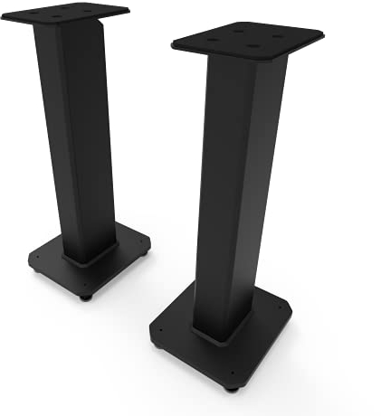 Kanto SX26 Universal Fillable Speaker Floor Stands for Bookshelf Speakers | 26 Tall | Adjustable Isolation Feet | Dedicated Cable Channel | Two Sizes Top Plate | Fill Bags Incl. | Black | Pair