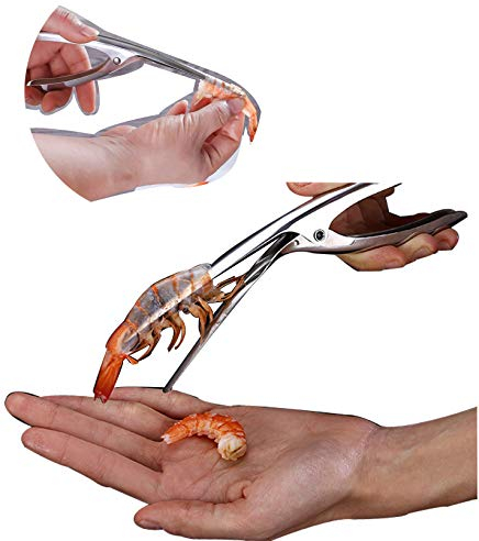 Shrimp Deveiner Tool,Prawn & Seafood Peeler,Shrimp Cleaner,Stainless Steel Seafood Tool,Allows You to Peel, devein and Butterfly Shrimp in one Single Smooth Motion.