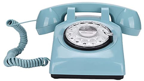 Goshyda Telefono con Quadrante Vintage, Telefono Fisso con Quadrante Rotativo retrò in Stile Anni '60 con Suonerie Nitide e Melodiose, Corpo in Plastica ABS, per Casa, Hotel, Uffici, Negozi(Verde)