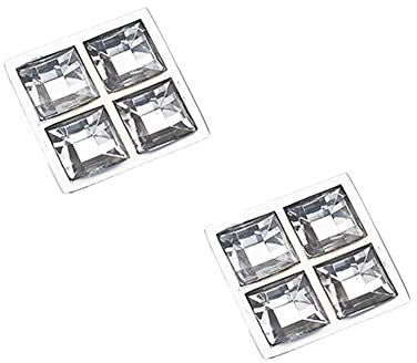 SYDARSYN 2 piezas Tirador de puerta con cristales Muebles Vestidores Cómodas Armarios Pomos Muebles Cocinas Cristal Transparente Tiradores de Cajón Cuadrado Agujero único