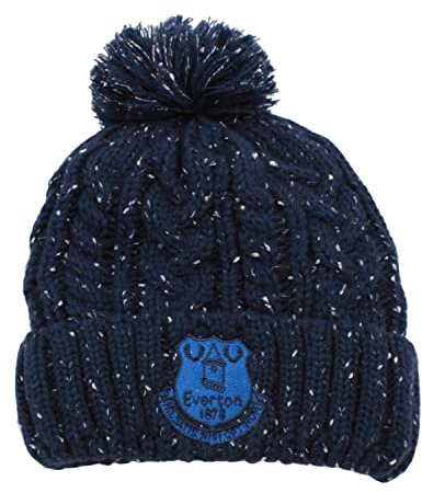 Everton Official Sherpa Speckled Bobble Hat Navy