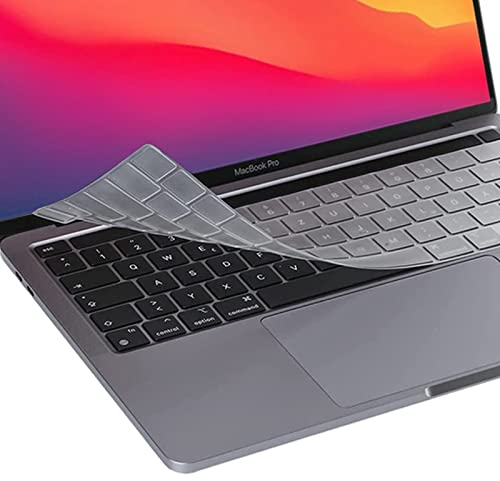 Amazon Brand Diaryan Protector de Teclado Ultrafino Compatible con MacBook Pro 2022 de 13 Pulgadas A2338 A2289 A2251 A2258/2019 MacBook Pro de 16 Pulgadas A2141 con Barra táctil ID QWERTZ EU Layout,