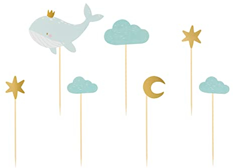 Cake Topper Wal 13,5cm 7er Set Tortendeko Kuchendeko Torten Kuchen Cupcake Muffin Kindergeburtstag