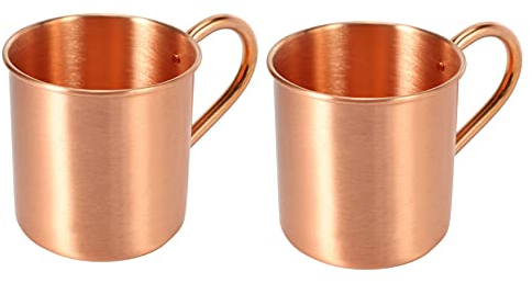 Duendhd 2 x reine Kupferbecher ohne Innenseite für Kaffee, , Milch, Wasserbecher, Zuhause, Bar, cool