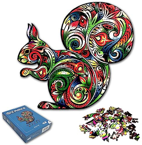 Universal Castle Animal Shaped Jigsaw Puzzles Collection for Adults and Kids, Animals and Decoration Themes Education, Family Fun Activity (Squirrel)