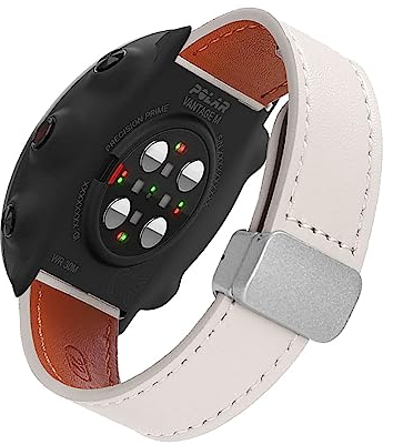SABSEN Lederarmband für Polar Vantage M2 / Vantage M Armband, Magnetische Leder Ersatzarmband, Magnetische Mehrfache Farben Slim Leather Ersatzband Kompatibel mit Polar Vantage M2 / Vantage M (A)