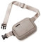 CLUCI Bauchtasche Damen PU Leder Gürteltasche Kleine Umhängetasche Verstellbarer Schultergurt Stylisch Brusttasche Sport Mode Hüfttaschen Grau
