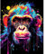 Tucocoo Graffiti AFFE Malen nach Zahlen Erwachsene, DIY Digitales Ölgemälde Kits auf Leinwand mit Pinseln und Acrylpigment, Tier Cartoon Stil Bunt für Home Wall Decor 40 x 50 cm (Rahmenlos)