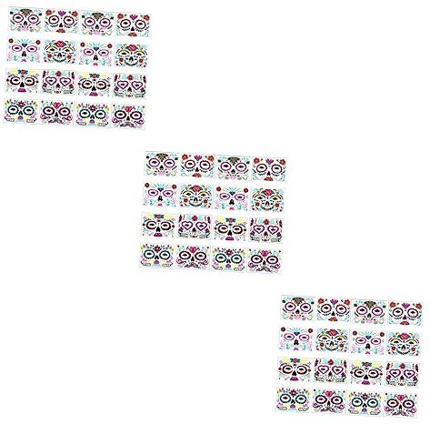 Beavorty 48blätter Fluoreszierende Halloween-gesichtstattoos Temporäre Aufkleber Für Gruselige Looks Wasserfest Für Maskeraden Und Halloween-partys Einfache Anwendung Und Entfernung